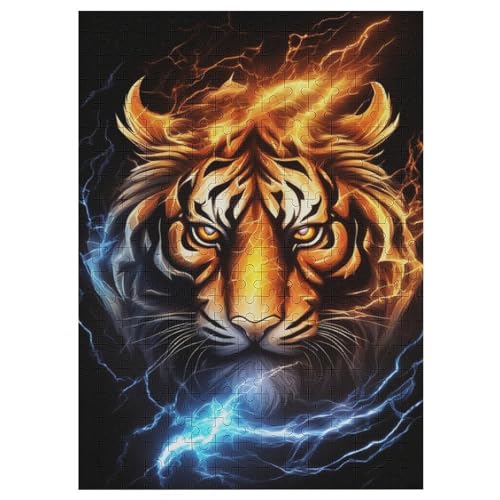 Tiger-Puzzlespiel Aus Holz, 300 Puzzleteile, Kreatives Puzzle Für Teenager Und Erwachsene, Kreatives Spielzeug, Puzzles, （42×30cm） von GGJJTT