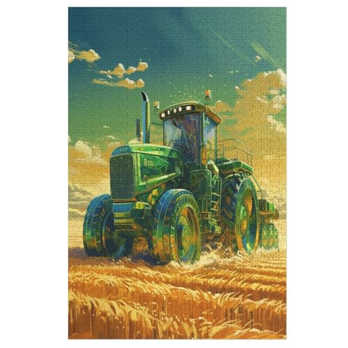 Traktor 1000 Teile Puzzles Für Erwachsene,Holzpuzzle - Verringerter Druck Schwieriges Unmögliche Puzzle Für Erwachsene 12+ Kinder 78×53cm von GGJJTT