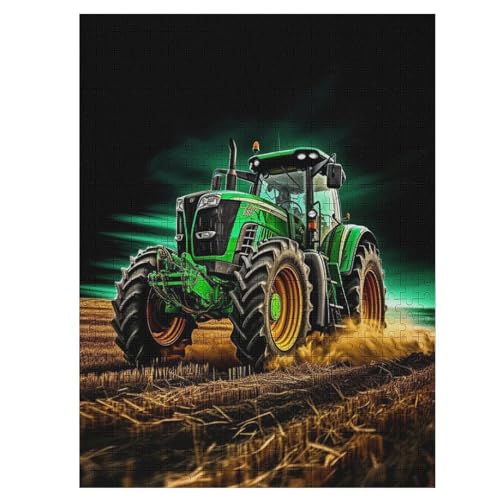 Traktor 500 Teile Premium-Puzzles Für Erwachsene Kinder- Holzpuzzles Spaß Und Lernspiele - Perfekte Puzzle-Geschenke （55×41cm） von GGJJTT