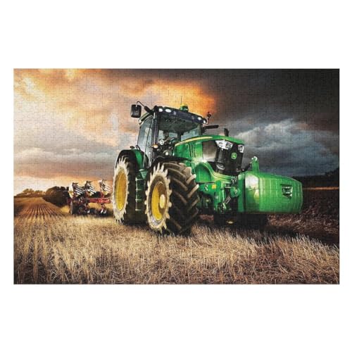 Traktor Holzpuzzle 1000 Teile, Knobelspiele Für Erwachsene, Teenager, Puzzles Unmögliche - Kinder Puzzle Zimmer Deko （75×50cm） von GGJJTT