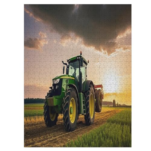 Traktor Holzpuzzle 500 Teile,Puzzles Für Erwachsene, Impossible Puzzle, Geschicklichkeitsspiel Für Die Ganze Familie,Home Dekoration Puzzle, Puzzle Kinder Legespiel （55×41cm） von GGJJTT