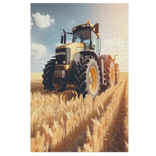 Traktor Puzzle 1000 Teile,Puzzles Für Erwachsene, Impossible Puzzle, Geschicklichkeitsspiel Für Die Ganze Familie, Puzzle Kinder,Holzpuzzle-Geschenk,Raumdekoration, （78×53cm） von GGJJTT