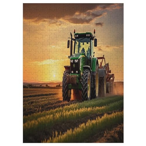 Traktor – Puzzle 300 Teile, Holzpuzzle, Herausforderndes Geschicklichkeitsspiel Für Die Ganze Familie, Kinder Erwachsenenpuzzle Ab 12 Jahren （42×30cm） von GGJJTT