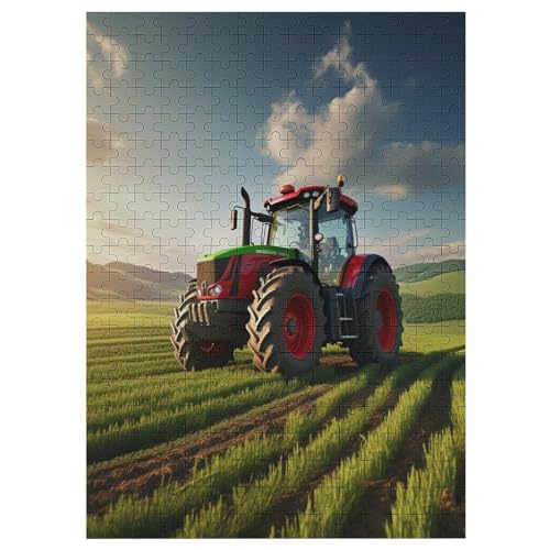 Traktor Puzzle 300 Teile, Holzpuzzle Für Erwachsene, Impossible Puzzle, Geschicklichkeitsspiel Für Die Ganze Familie, Puzzle Farbenfrohes Legespiel Kinder Puzzles （42×30cm） von GGJJTT