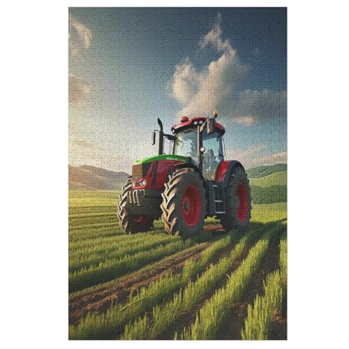 Traktor Puzzles 1000 Teile Erwachsener Kniffel Spaß Für Die Ganze Familie - 1000 Puzzleteilige Motive, Holzpuzzle Kinder Erwachsene, Impossible Puzzle Schwer （78×53cm） von GGJJTT