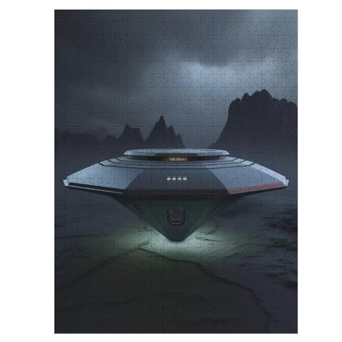 UFO -Puzzle, 500 Teile,Holzpuzzle Für Erwachsene Kinder, Lustiges Spielzeug, Denkspiel, Spielzeug, Bildungsspiel, Herausforderung, Pädagogisch, （55×41cm） von GGJJTT