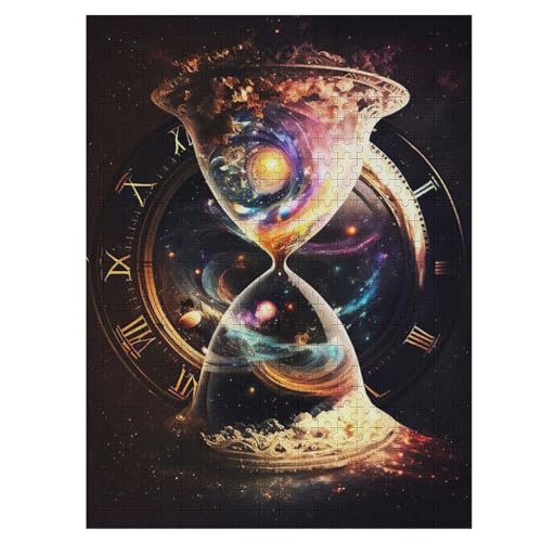 Universum der Zeit,500 Teile,Holzpuzzle,einzigartiges Puzzle,kreatives Puzzle,Geschenk Für Erwachsene,Familienspiel,Herausforderungsaktivität,（55×41cm） von GGJJTT