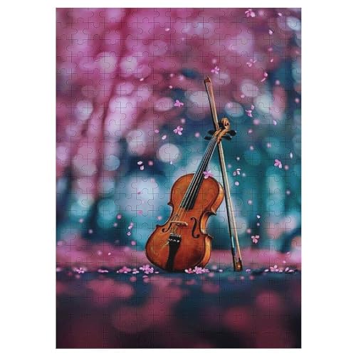 Violine Holzpuzzle 300 Teile, Knobelspiele Für Erwachsene, Teenager, Puzzles Unmögliche - Kinder Puzzle Zimmer Deko （42×30cm） von GGJJTT