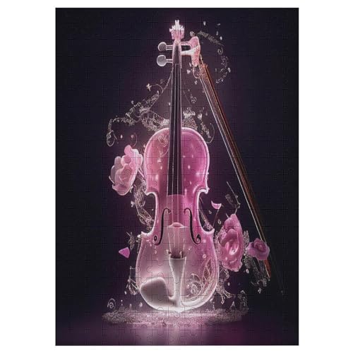 Violine Holzpuzzle 300 Teile,Puzzles Für Erwachsene, Impossible Puzzle, Geschicklichkeitsspiel Für Die Ganze Familie,Home Dekoration Puzzle, Puzzle Kinder Legespiel （42×30cm） von GGJJTT