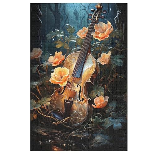 Violine Holzpuzzle Erwachsene - 1000 Teiliges Jigsaw Knobelspiel - Puzzle Für Erwachsene & Kinder - Outdoor & Reisespielzeug - Geduldspiel （78×53cm） von GGJJTT