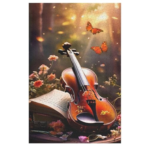 Violine -Puzzle, 1000 Teile,Holzpuzzle Für Erwachsene Kinder, Lustiges Spielzeug, Denkspiel, Spielzeug, Bildungsspiel, Herausforderung, Pädagogisch, （78×53cm） von GGJJTT