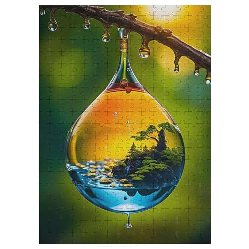 Wassertropfen Puzzle Für Erwachsene,300-teiliges Puzzle,Puzzle Für Erwachsene Und Kinder,Holzpuzzle,Lernspielzeug, （42×30cm） von GGJJTT