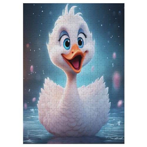 White Schwan Puzzles 300 Teile Erwachsener Kniffel Spaß Für Die Ganze Familie - 300 Puzzleteilige Motive, Holzpuzzle Kinder Erwachsene, Impossible Puzzle Schwer （42×30cm） von GGJJTT