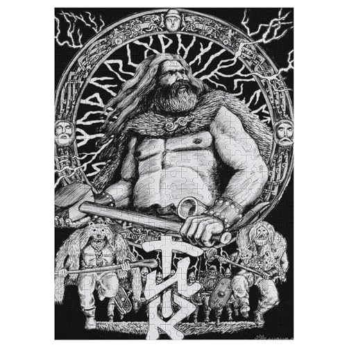 Wikinger Myth – Puzzle 300 Teile, Holzpuzzle, Herausforderndes Geschicklichkeitsspiel Für Die Ganze Familie, Kinder Erwachsenenpuzzle Ab 12 Jahren （42×30cm） von GGJJTT