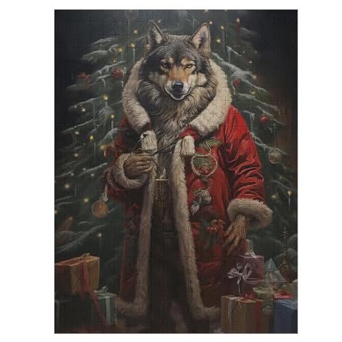 Wolf Holzpuzzle 500 Teile, Knobelspiele Für Erwachsene, Teenager, Puzzles Unmögliche - Kinder Puzzle Zimmer Deko （55×41cm） von GGJJTT