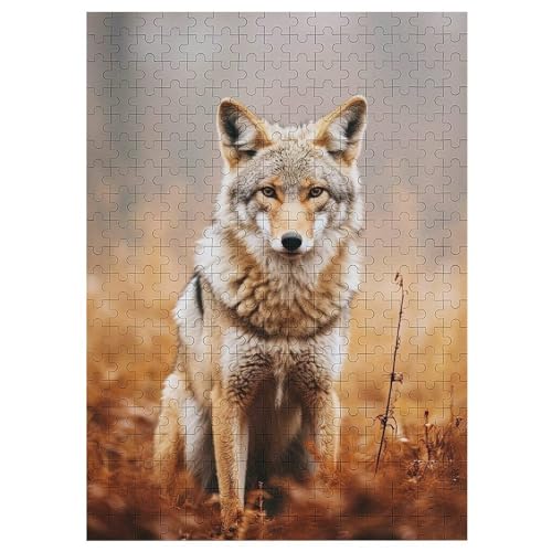 Wolf -Puzzle, 300 Teile,Holzpuzzle Für Erwachsene Kinder, Lustiges Spielzeug, Denkspiel, Spielzeug, Bildungsspiel, Herausforderung, Pädagogisch, （42×30cm） von GGJJTT