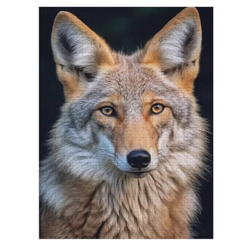 Wolf -Puzzle, 500 Teile,Holzpuzzle Für Erwachsene Kinder, Lustiges Spielzeug, Denkspiel, Spielzeug, Bildungsspiel, Herausforderung, Pädagogisch, （55×41cm） von GGJJTT