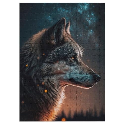 Wolf-Puzzle Für Erwachsene, 300 Teile, Holzpuzzle, Kinderpuzzle, Dekompressionsspiel, Spielzeugpuzzle （42×30cm） von GGJJTT