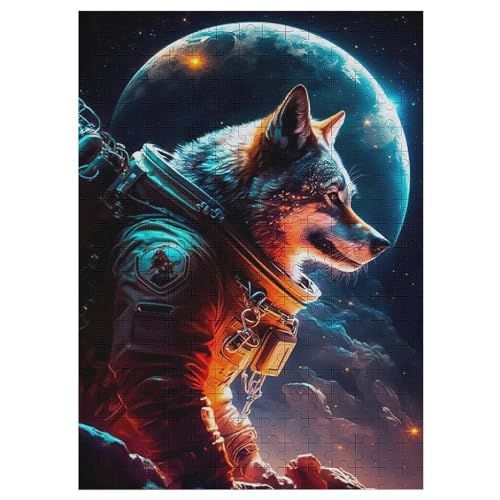 Wolf Puzzle Für Erwachsene 300 Teile Premium 100% Recyceltes Brett Zum Lernen, Lernspielzeug, Familienspiele Kinder Holzpuzzle （42×30cm） von GGJJTT