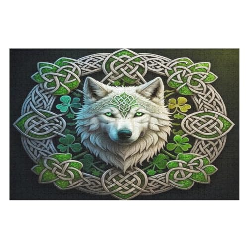 Wolf Puzzles 1000 Teile Erwachsener Kniffel Spaß Für Die Ganze Familie, Holzpuzzle Kinder Erwachsene, Impossible Puzzle Schwer 78×53cm von GGJJTT