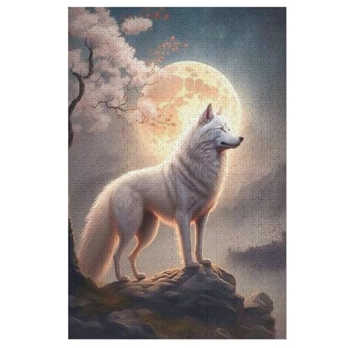 Wolf Puzzles 1000 Teile Erwachsener Kniffel Spaß Für Die Ganze Familie - 1000 Puzzleteilige Motive, Holzpuzzle Kinder Erwachsene, Impossible Puzzle Schwer （78×53cm） von GGJJTT