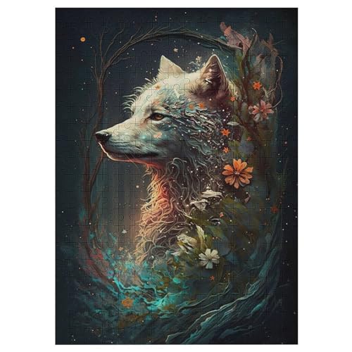 Wolf Puzzles 300 Teile Erwachsener Kniffel Spaß Für Die Ganze Familie - 300 Puzzleteilige Motive, Holzpuzzle Kinder Erwachsene, Impossible Puzzle Schwer （42×30cm） von GGJJTT