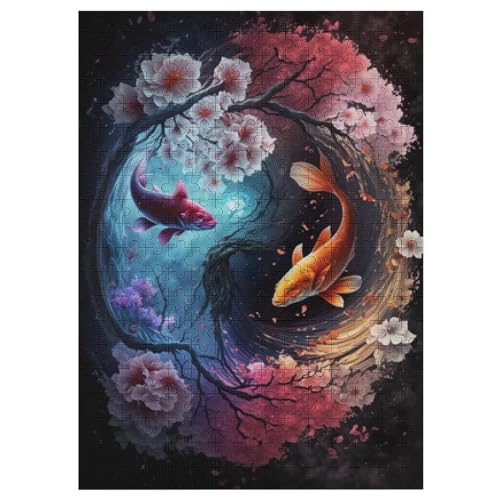 Yin- und Yang-Reise Puzzle 300 Teile,Puzzles Für Erwachsene, Impossible Puzzle, Geschicklichkeitsspiel Für Die Ganze Familie, Puzzle Kinder,Holzpuzzle-Geschenk,Raumdekoration, （42×30cm） von GGJJTT