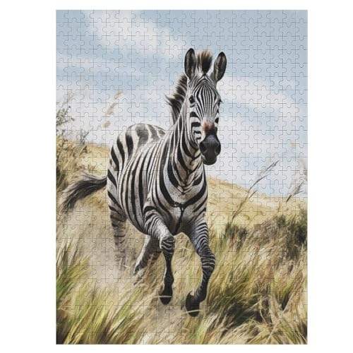 Zebra Holzpuzzle 500 Teile Klassische Puzzles Erwachsene Kinder Puzzle DIY Kit Holzspielzeug Einzigartiges Geschenk Moderne Wohnkultur （55×41cm） von GGJJTT