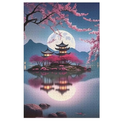 japanischer Stil 1000 Teile Premium-Puzzles Für Erwachsene Kinder- Holzpuzzles Spaß Und Lernspiele - Perfekte Puzzle-Geschenke （78×53cm） von GGJJTT