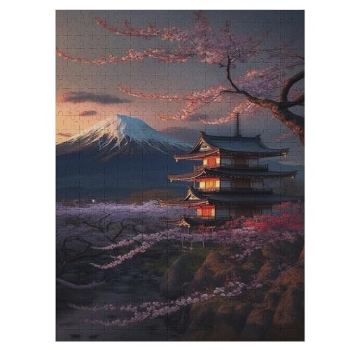 japanischer Stil Holzpuzzle 500 Teile, Knobelspiele Für Erwachsene, Teenager, Puzzles Unmögliche - Kinder Puzzle Zimmer Deko （55×41cm） von GGJJTT