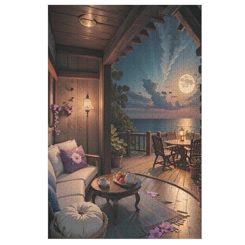 japanischer Stil Puzzle 1000 Teile, Holzpuzzle Für Erwachsene Kinder, Impossible Puzzles, Geschicklichkeitsspiel Für Die Ganze Familie （78×53cm） von GGJJTT