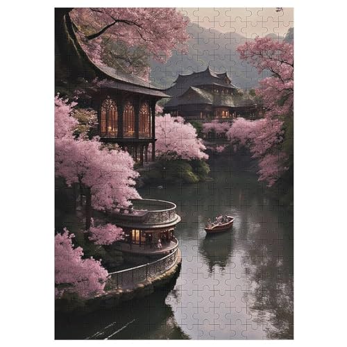 japanischer Stil Puzzle 300 Teile, Holzpuzzle Für Erwachsene, Impossible Puzzle, Geschicklichkeitsspiel Für Die Ganze Familie, Puzzle Farbenfrohes Legespiel Kinder Puzzles （42×30cm） von GGJJTT