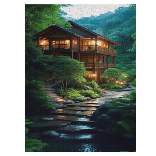 japanischer Stil-Puzzle Für Erwachsene, 500 Teile, Holzpuzzle, Kinderpuzzle, Dekompressionsspiel, Spielzeugpuzzle （55×41cm） von GGJJTT