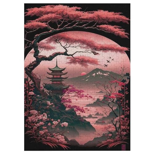 japanischer Stil Puzzles 300 Teile Erwachsener Kniffel Spaß Für Die Ganze Familie - 300 Puzzleteilige Motive, Holzpuzzle Kinder Erwachsene, Impossible Puzzle Schwer （42×30cm） von GGJJTT