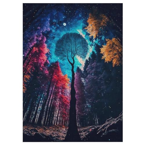 kosmischer Baum des Lebens Holzpuzzle 300 Teile, Knobelspiele Für Erwachsene, Teenager, Puzzles Unmögliche - Kinder Puzzle Zimmer Deko （42×30cm） von GGJJTT