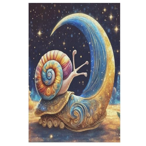 süße Schnecke Holzpuzzle Erwachsene - 1000 Teiliges Jigsaw Knobelspiel - Puzzle Für Erwachsene & Kinder - Outdoor & Reisespielzeug （78×53cm） von GGJJTT