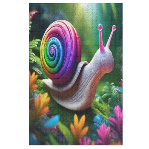 süße Schnecke -Puzzle, 1000 Teile,Holzpuzzle Für Erwachsene Kinder, Lustiges Spielzeug, Denkspiel, Bildungsspiel, （78×53cm） von GGJJTT