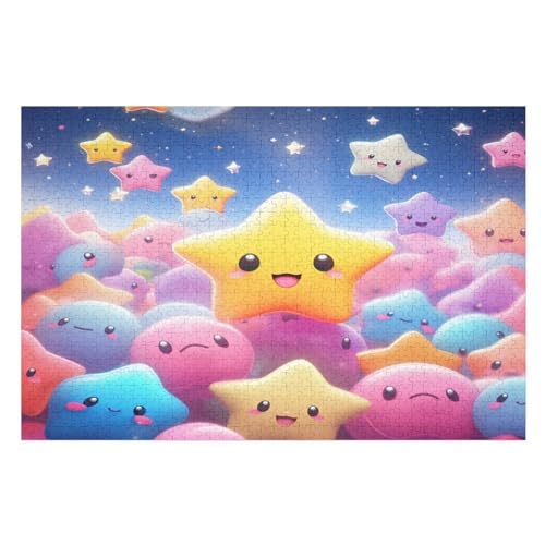 süße Sterne Puzzles 1000 Teile Erwachsener Kniffel Spaß Für Die Ganze Familie, Holzpuzzle Kinder Erwachsene, Impossible Puzzle Schwer 75×50cm süße Sterne Puzzles 1000 Teile Erwachsener Kniffel Spaß Für Die Ganze Familie, Holzpuzzle Kinder Erwachsene, Impossible Puzzle Schwer 75×50cm von GGJJTT
