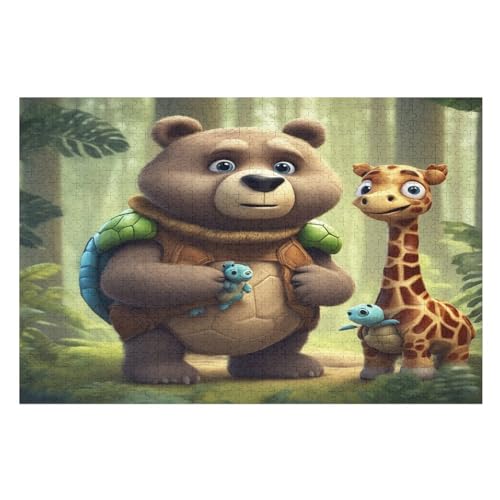 süßer Bär Puzzles 1000 Teile Erwachsener Kniffel Spaß Für Die Ganze Familie, Holzpuzzle Kinder Erwachsene, Impossible Puzzle Schwer 78×53cm von GGJJTT