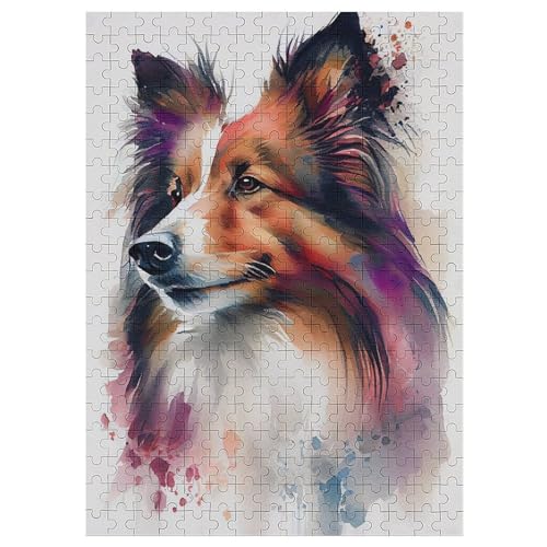 süßer Hund Holzpuzzle 300 Teile, Knobelspiele Für Erwachsene, Teenager, Puzzles Unmögliche - Kinder Puzzle Zimmer Deko （42×30cm） von GGJJTT