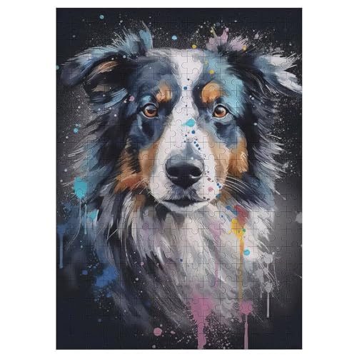 süßer Hund Holzpuzzle 300 Teile, Knobelspiele Für Erwachsene, Teenager, Puzzles Unmögliche - Kinder Puzzle Zimmer Deko （42×30cm） von GGJJTT