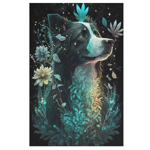 süßer Hund Puzzle Für Erwachsene,1000-teiliges Puzzle,Puzzle Für Erwachsene Und Kinder,Holzpuzzle,Lernspielzeug, （78×53cm） von GGJJTT