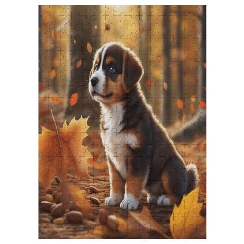 süßer Hund Puzzle Für Erwachsene,300-teiliges Puzzle,Puzzle Für Erwachsene Und Kinder,Holzpuzzle,Lernspielzeug, （42×30cm） von GGJJTT