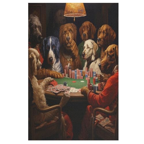 süßer Hund Puzzles 1000 Teile Erwachsener Kniffel Spaß Für Die Ganze Familie - 1000 Puzzleteilige Motive, Holzpuzzle Kinder Erwachsene, Impossible Puzzle Schwer （78×53cm） von GGJJTT