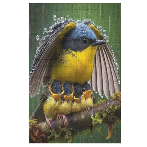 süßer Vogel Puzzle, Puzzles Für Erwachsene Kinder, 1000 Teile Holzpuzzle, Für Jugendliche & Erwachsene Herausforderungsspielzeug （78×53cm） von GGJJTT