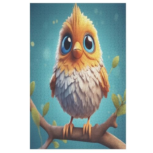 süßer Vogel Puzzle 1000 Teile, Holzpuzzle Herausforderndes Geschicklichkeitsspiel, Kinder Erwachsenenpuzzle Ab 12 Jahren 78×53cm von GGJJTT