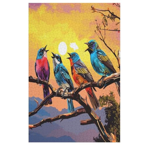 süßer Vogel Puzzles 1000 Teile Erwachsener Kniffel Spaß Für Die Ganze Familie, Holzpuzzle Kinder Erwachsene, Impossible Puzzle Schwer 78×53cm von GGJJTT