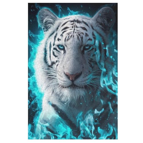 weißer Tiger Puzzle 1000 Teile, Holzpuzzle Für Erwachsene Kinder, Impossible Puzzles, Geschicklichkeitsspiel Für Die Ganze Familie 78×53cm weißer Tiger Puzzle 1000 Teile, Holzpuzzle Für Erwachsene Kinder, Impossible Puzzles, Geschicklichkeitsspiel Für Die Ganze Familie 78×53cm von GGJJTT