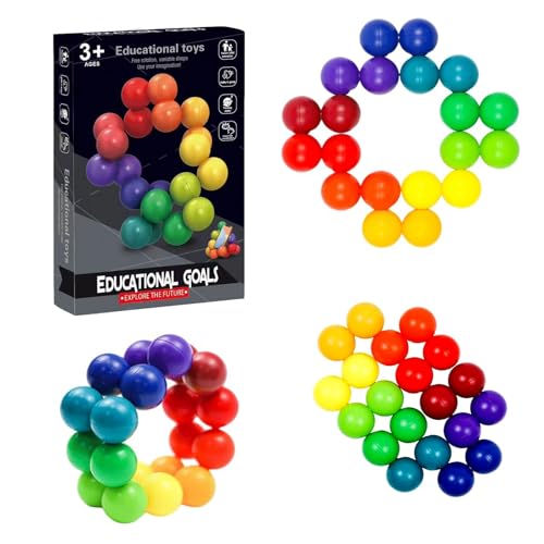 GGesii 3D Puzzle Ball Sensorisches Spielzeug, Fidget Ball Schreibtischspielzeug, Variety Stressabbauball, für Stress, Angstlinderung, Autismus-Spielzeug, lustiges(Farbe) von GGesii