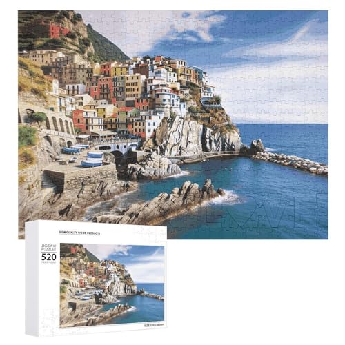 Puzzle für Erwachsene, Cinque Terre, Landschaft Puzzle mit Buchstaben auf der Rückseite, herausforderndes Spiel, Puzzle, personalisiertes Puzzle, perfekt für Puzzle-Enthusiasten von GHBNK